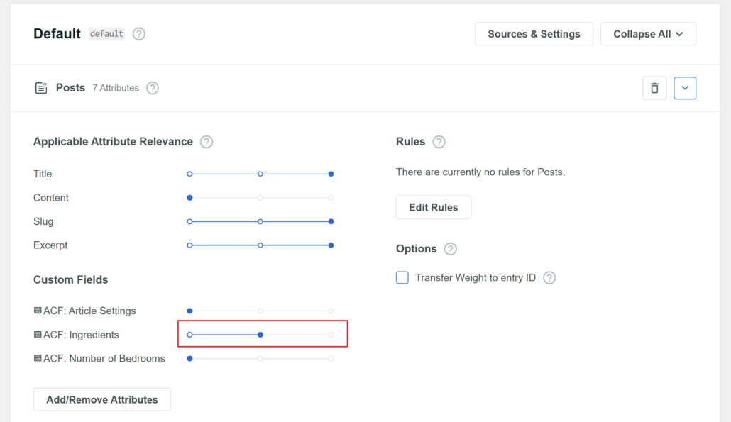 Move slider for custom fields