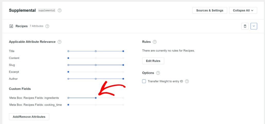 Move slider for meta box attributes