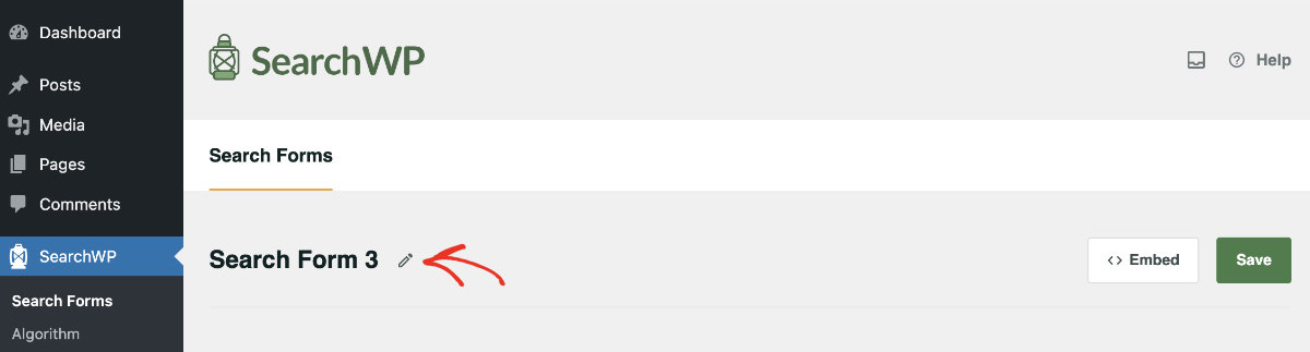 naming the search form 