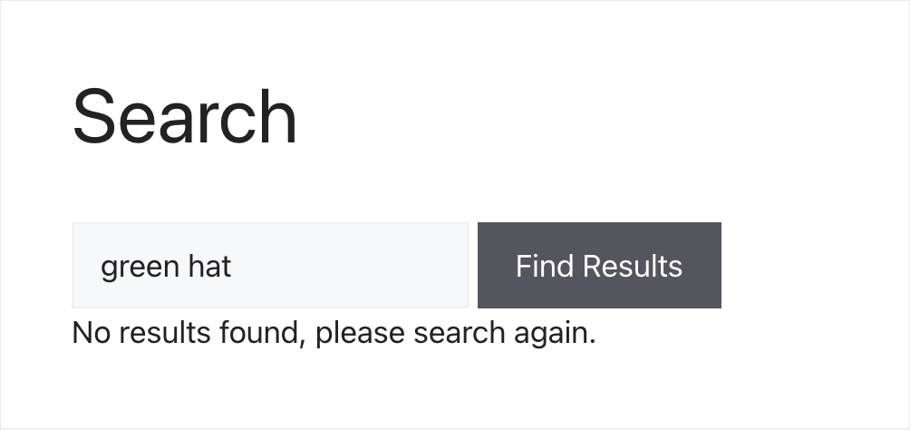 no results were found