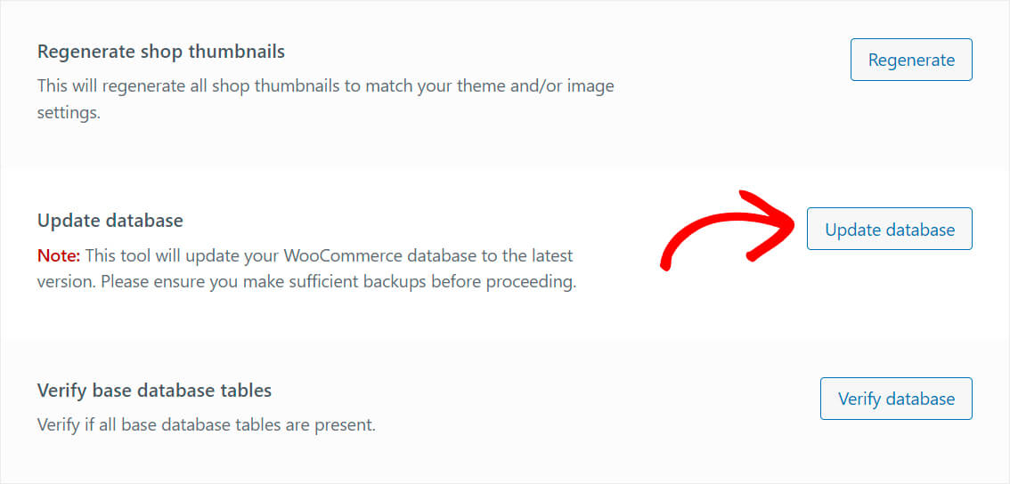 press update database