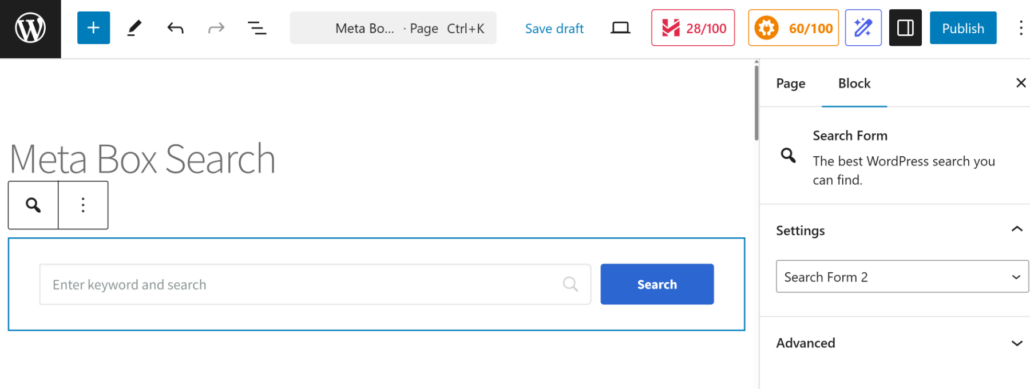 Publish your meta box search form