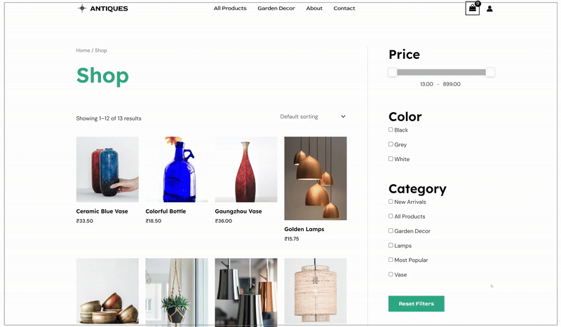 Reset filter button preview - SearchWP Reset filter button preview