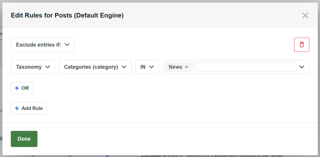 Rule to exclude taxonomies - SearchWP Rule to exclude taxonomies