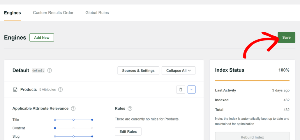 Save product search engine