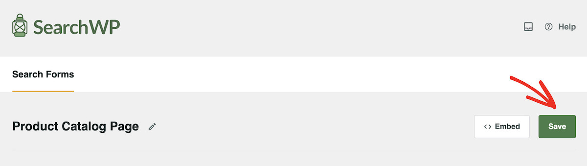 saving the search form after configuration