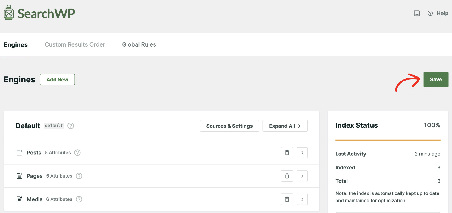 How To Make The Knowledge Base Searchable In WordPress: Creating a new engine step 4