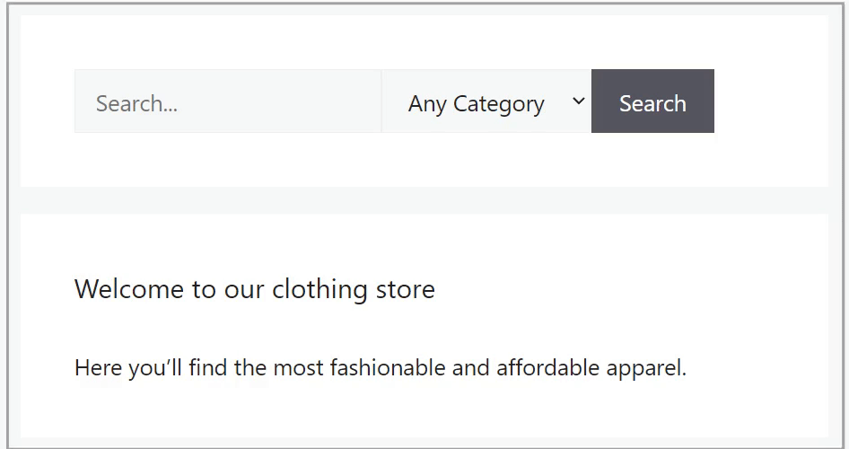 search by category form