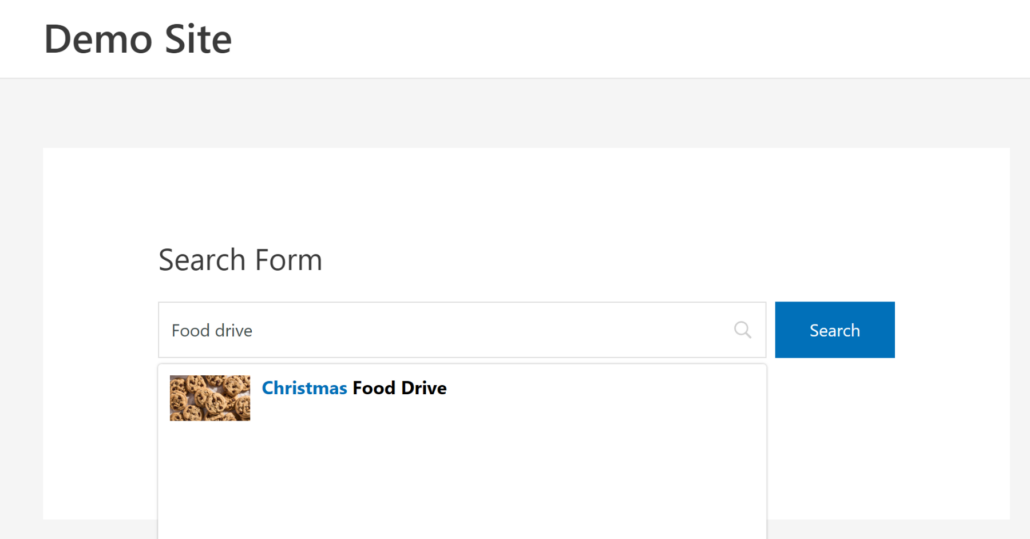 Search for donation form - SearchWP Search for donation form