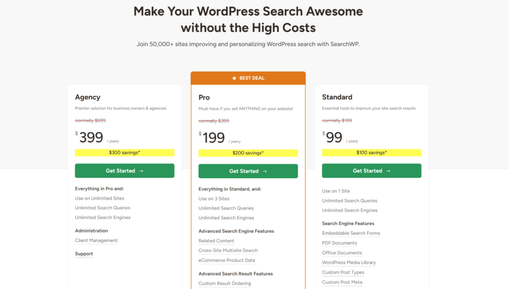 SearchWP pricing