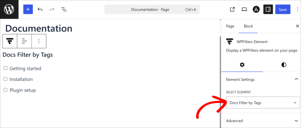 Select docs tag filter - SearchWP Select docs tag filter