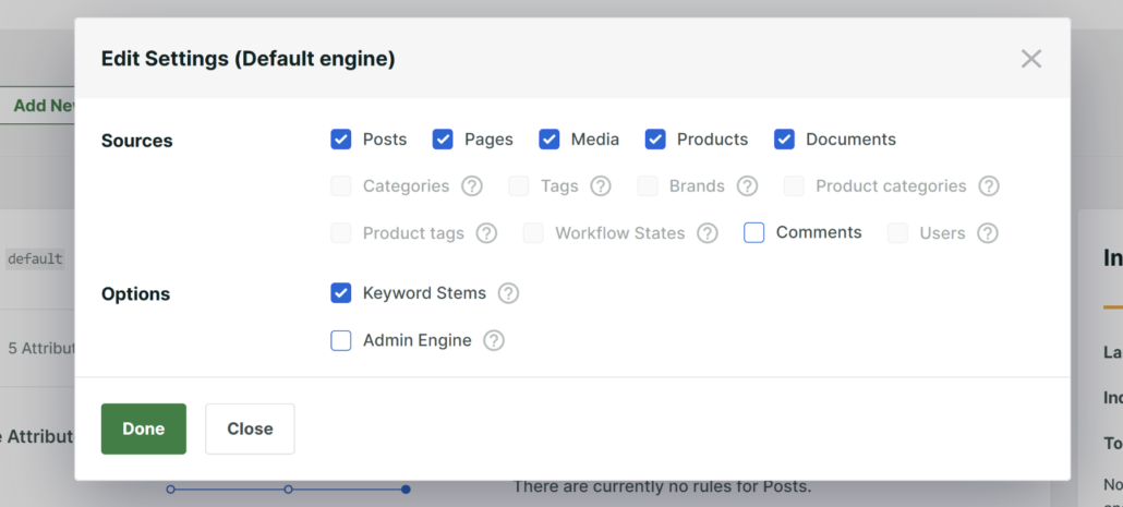 Select documents as source - SearchWP Select documents as source