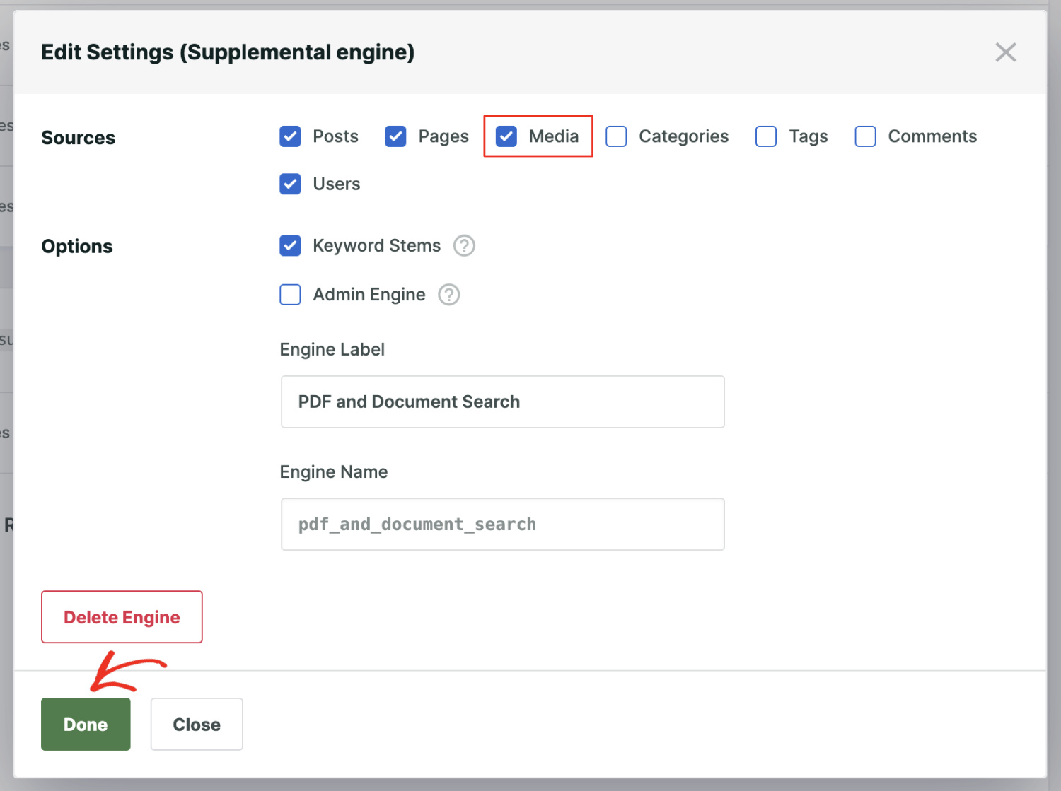 select-media-source - SearchWP Selecting media as a source for the engine