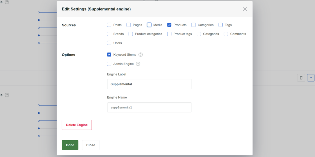 Select product as sources
