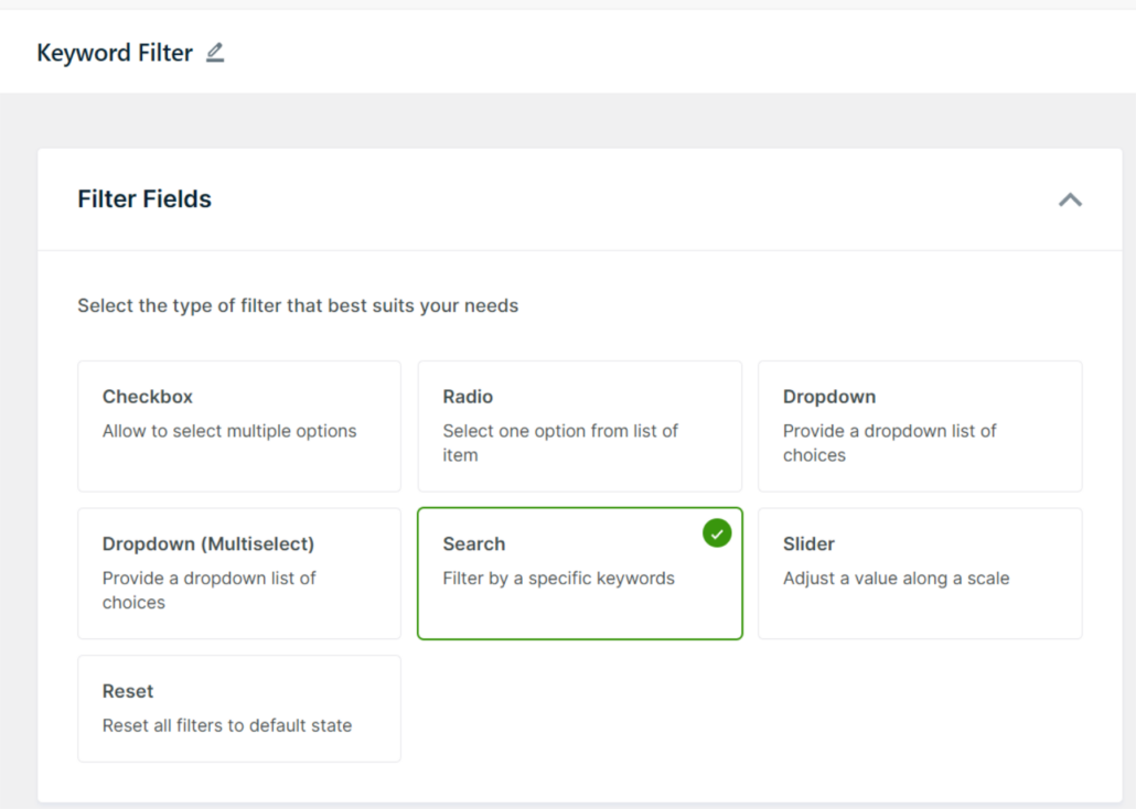 Select search filter option - SearchWP Select search filter option