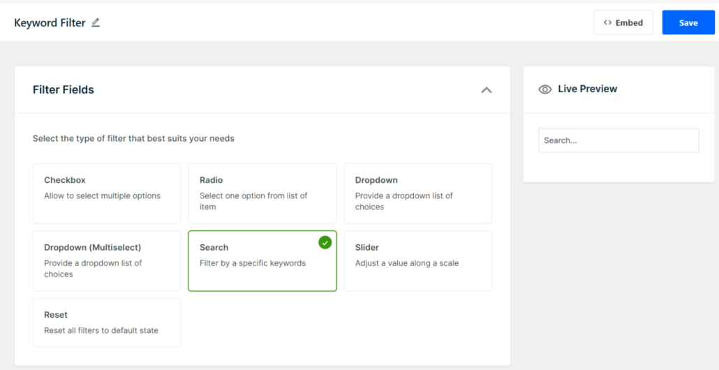 検索フィルターオプションを選択 - SearchWP 検索フィルターオプションを選択