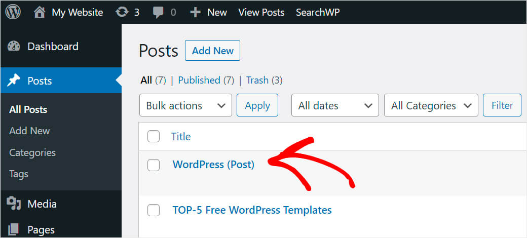 the wordpress post - SearchWP the wordpress post