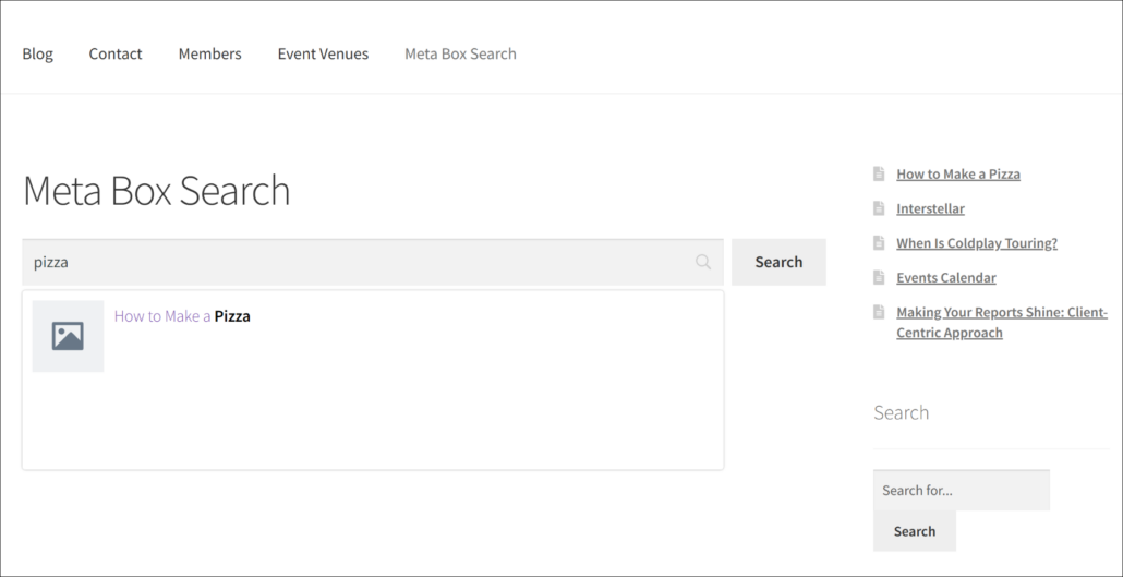 View meta box search engine