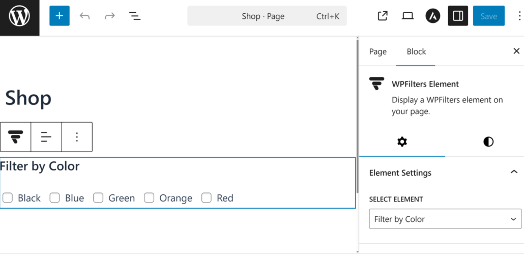 View product attribute filter in content editor - SearchWP View product attribute filter in content editor