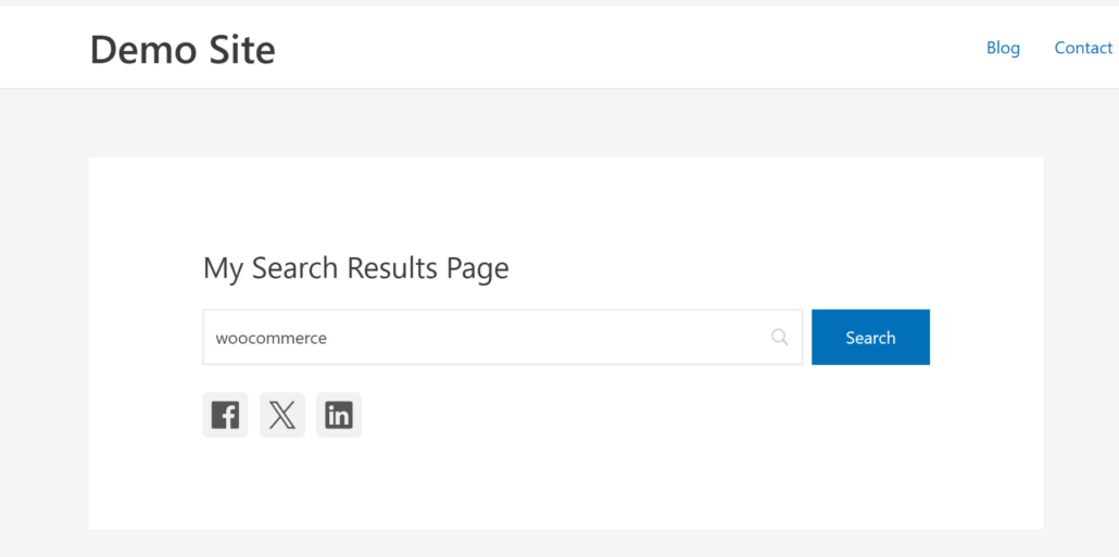 View search form on demo site