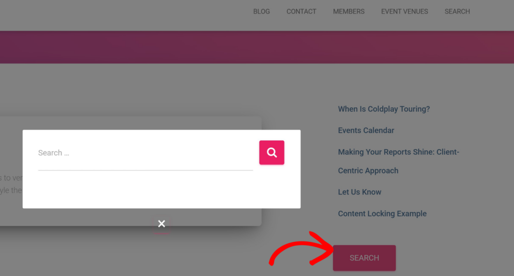 View search modal in sidebar - SearchWP View search modal in sidebar