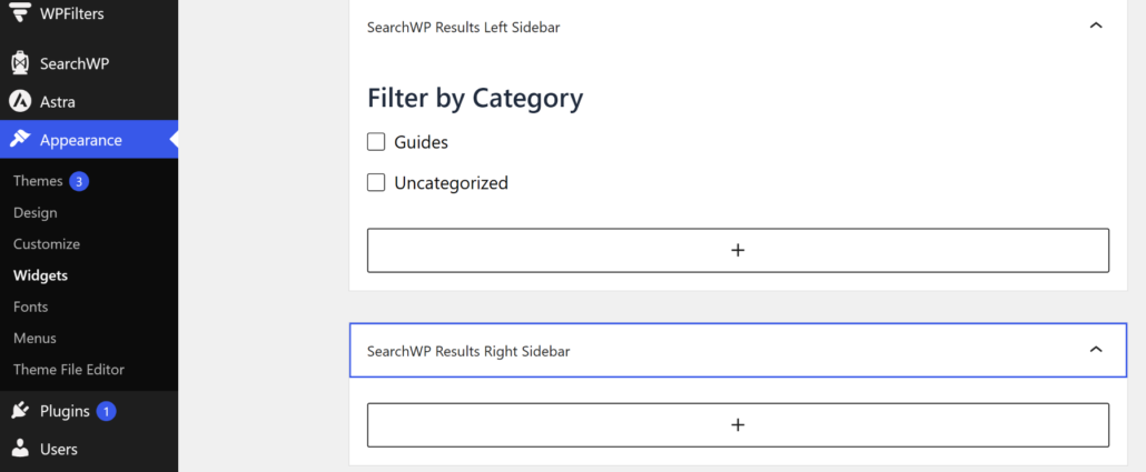 View SearchWP sidebar results