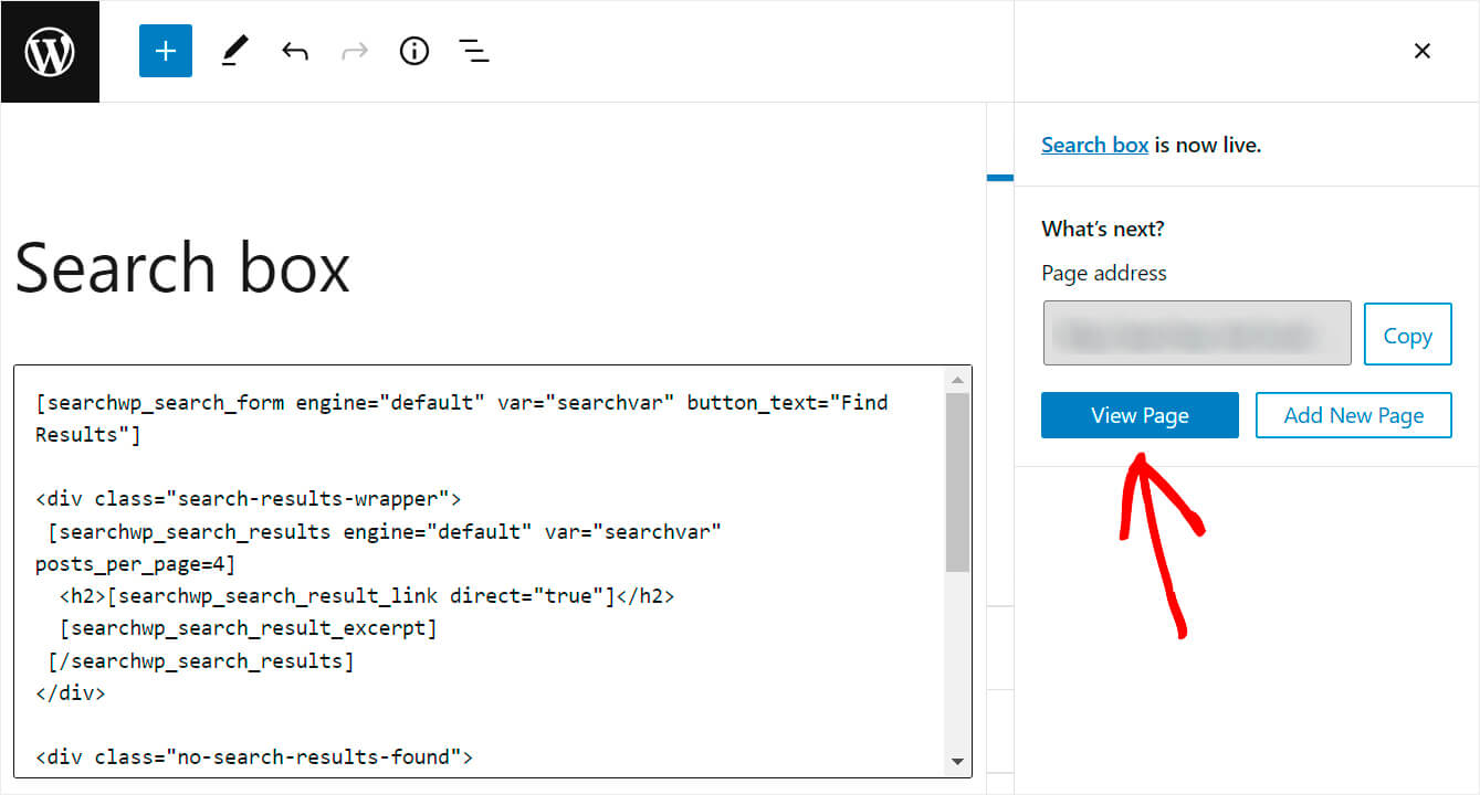 view the page - SearchWP view the page