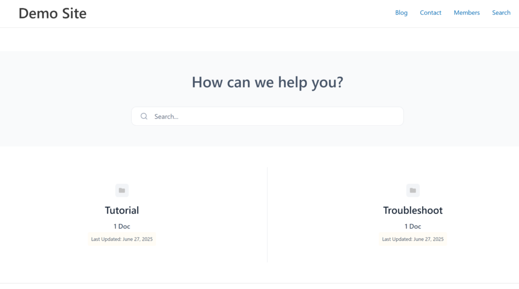 Visit documentation area in wordpress