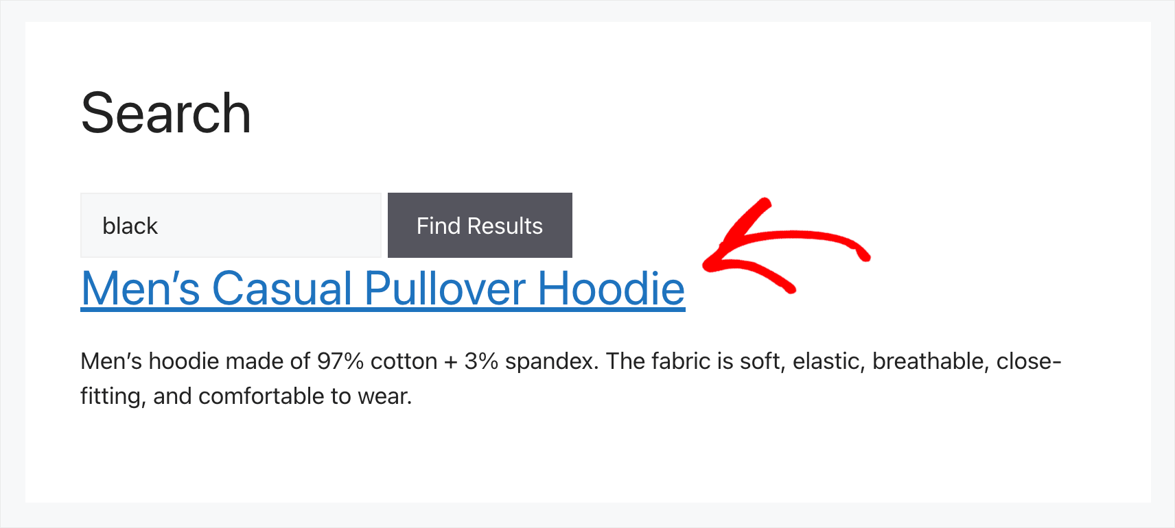 we found the product by its attributes - SearchWP we found the product by its attributes