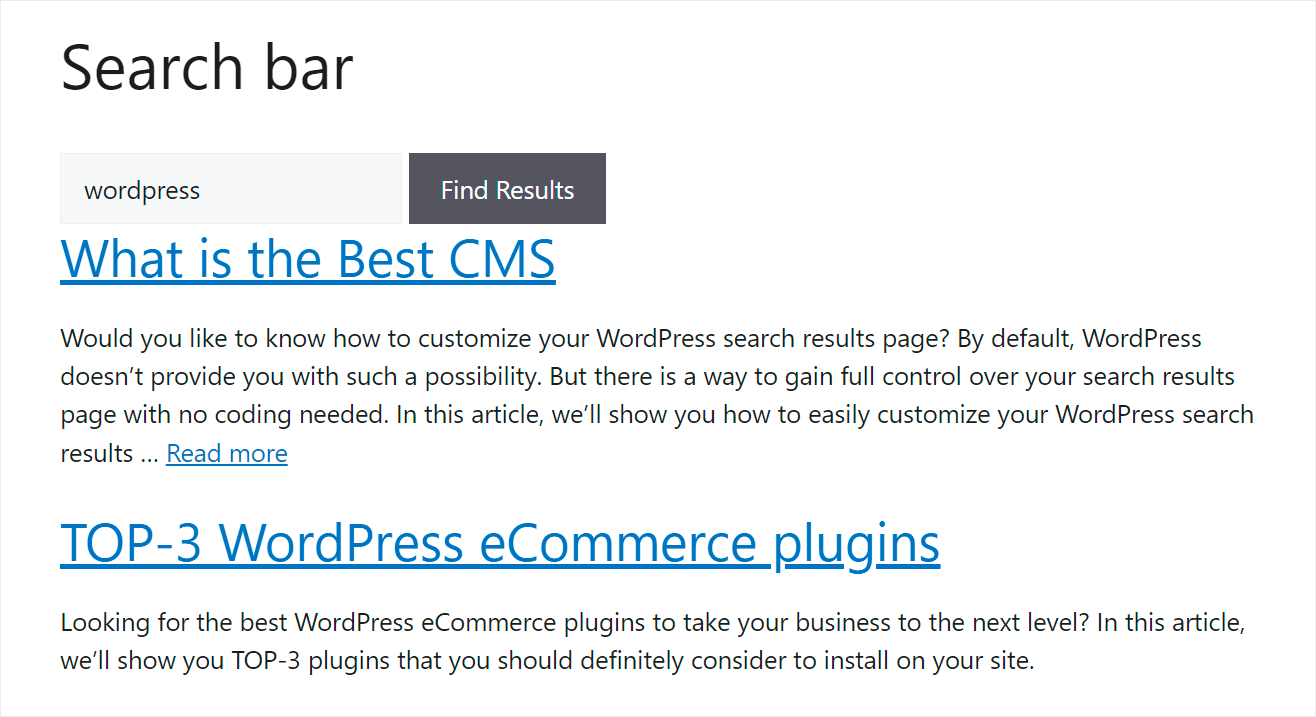we sucessfully changed the order of search results